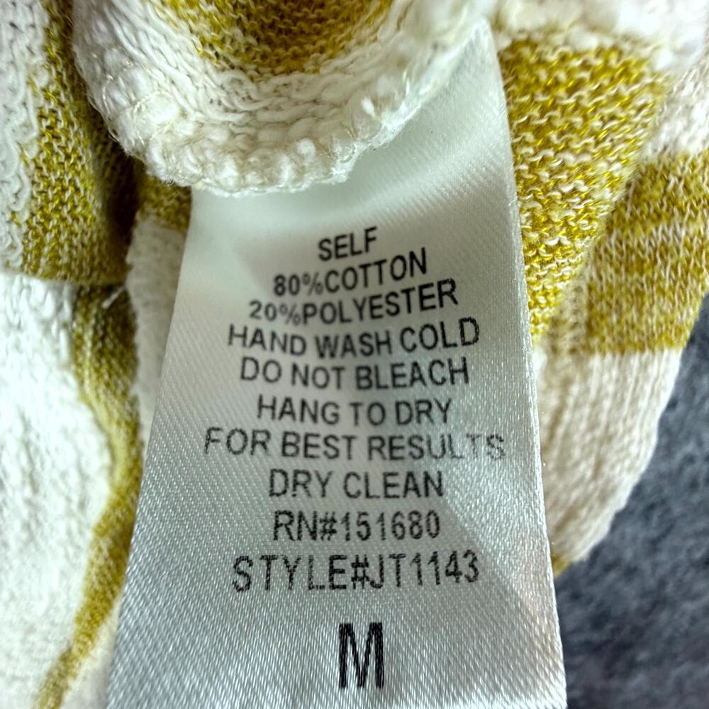 Storia Knit Top Womens Medium White Yellow Coastal Scandi Natural French Girl - Picture 6 of 7
